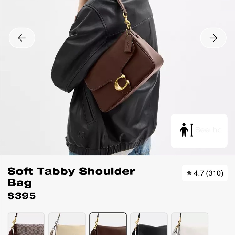 Coach Soft Tabby Shoulder Bag - Dark Brown - Picture 2 of 13